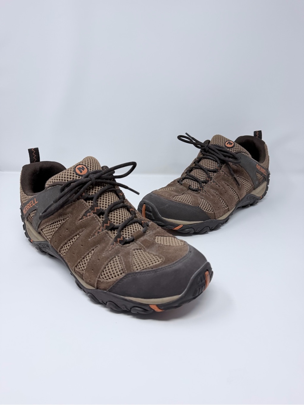Merrell Men’s Brown Suede Mesh Hiking Trail Shoes Size 10.5 J48519